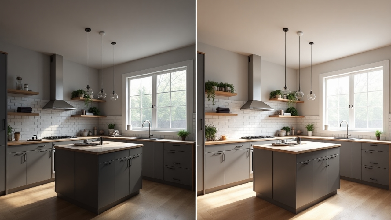 KI-Rendering eines modernen Wohnraums