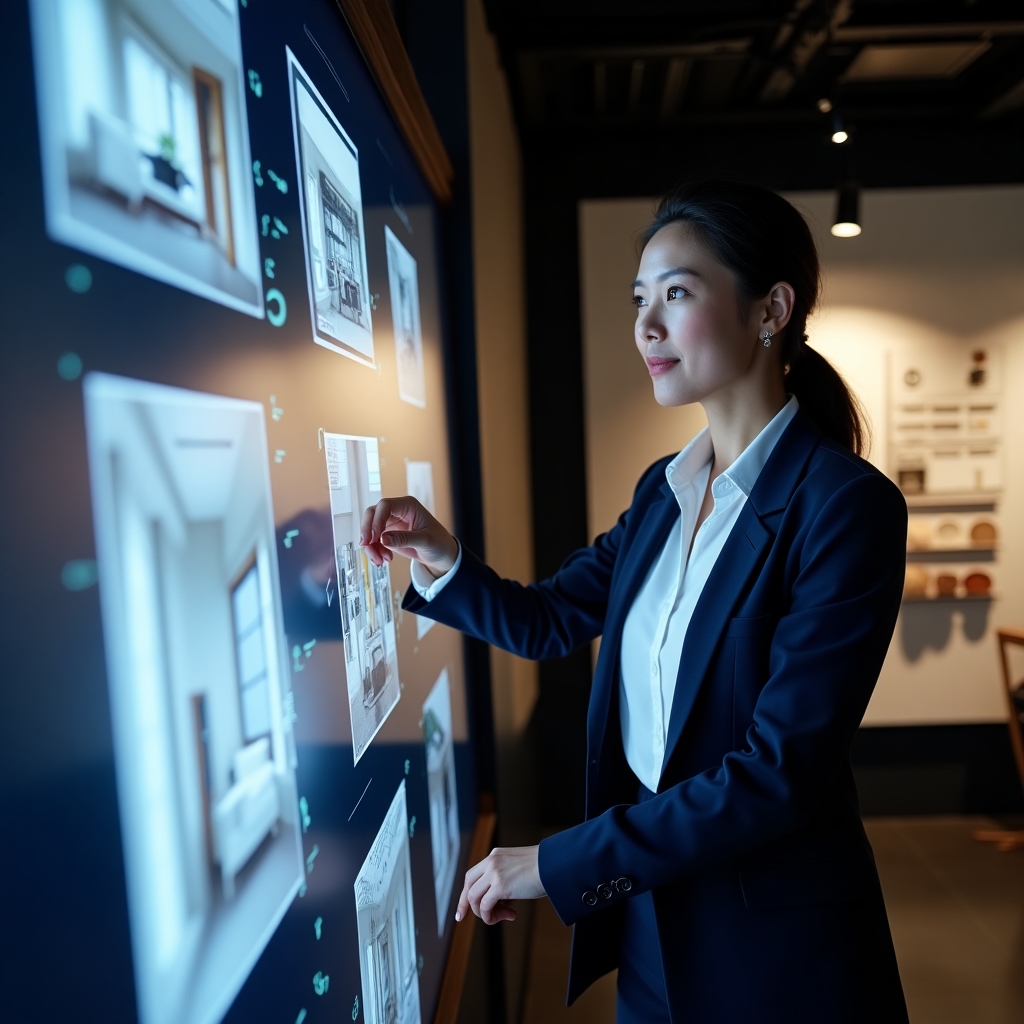 Modernes Homeoffice mit Naturverbindung, generiert mit Stable Diffusion